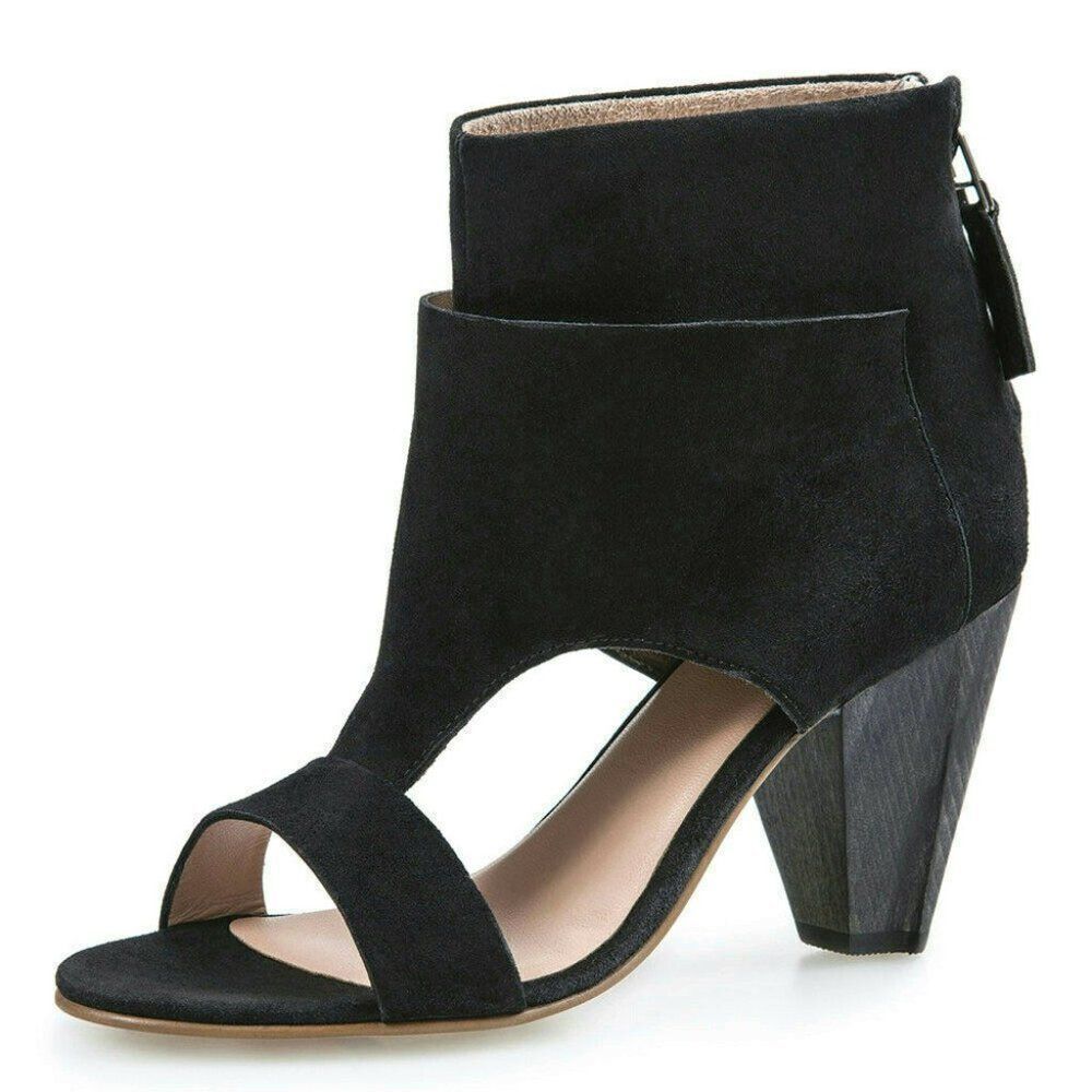 J Shoes Bernice Suede T-Strap Booties Foot Boots